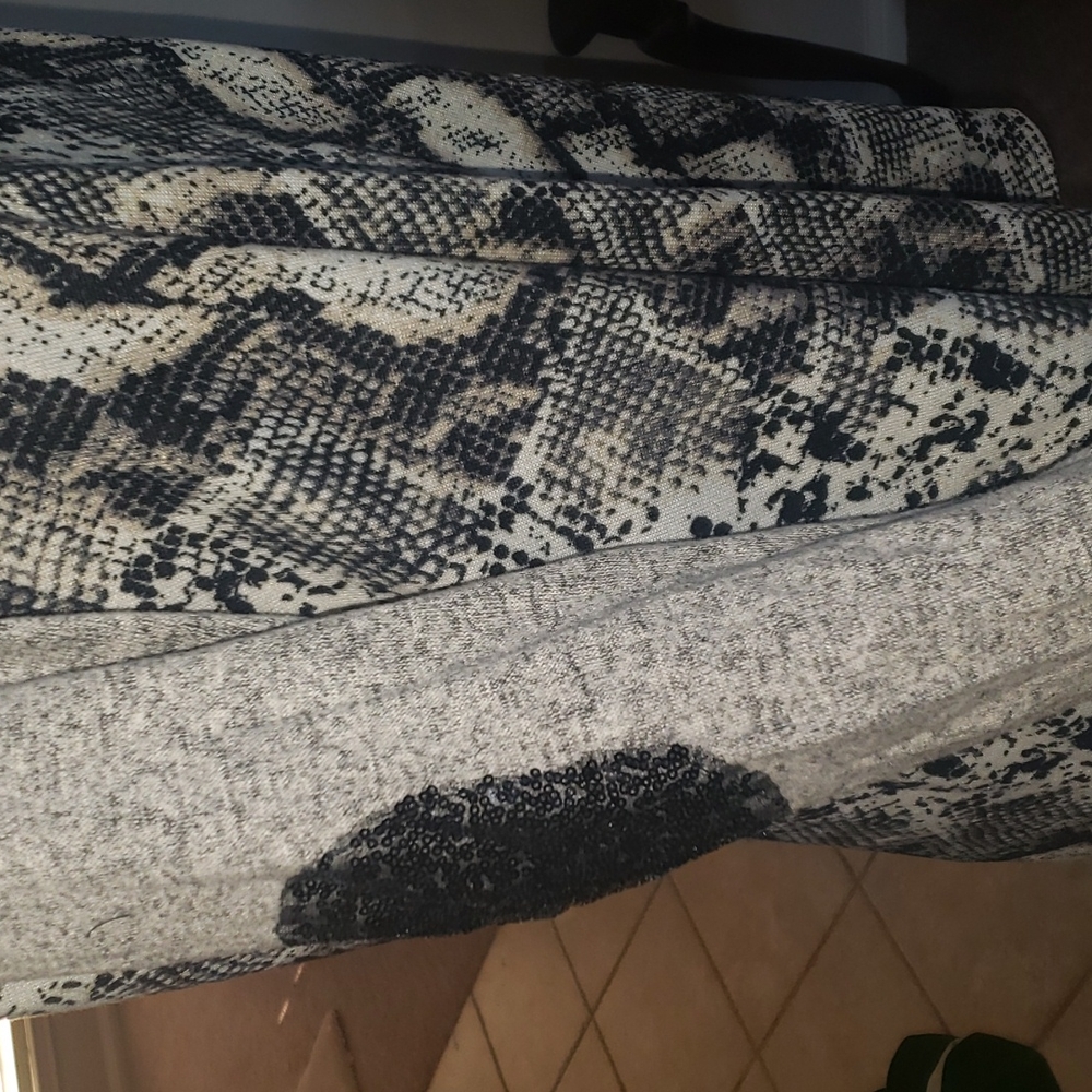 Nwot Again Xl Snake Print Color Block Sequin Elbo… - image 8